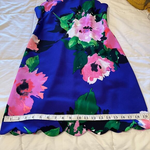 VINCE CAMUTO DRESS WOMENS BLUE FLORAL, SIZE 4 (SALE) - Picture 7 of 13